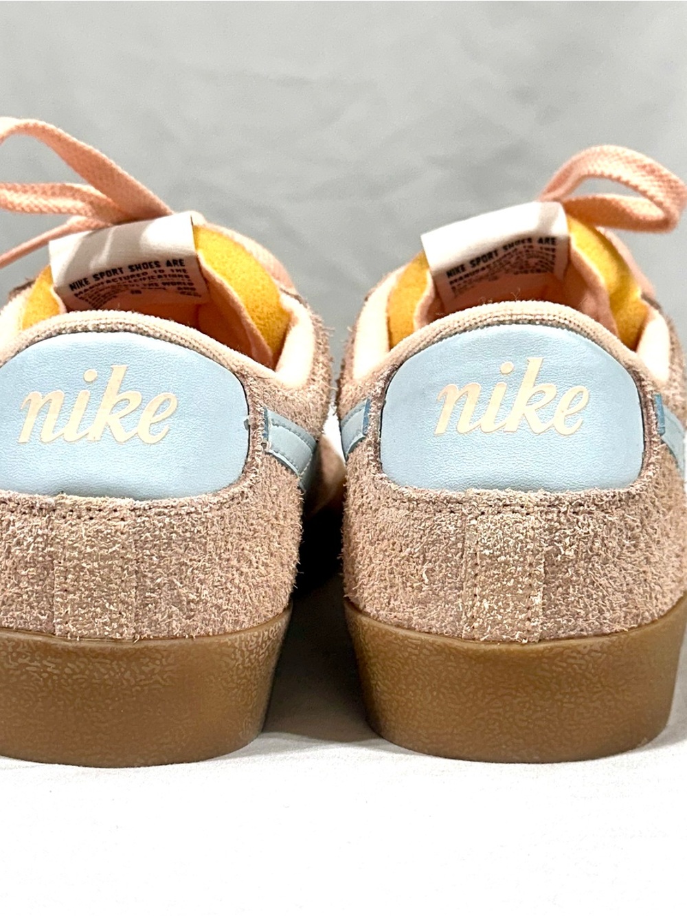 Nike Blazer Low Platform Suede Sneakers Peach & Blue Gum Sole Women’s 10 - Picture 5 of 15